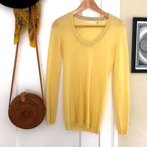 Martin + Osa Scoop Yellow Cashmere Cozy Sweater XS